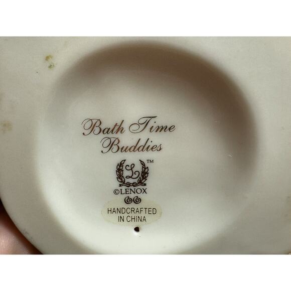 Lenox Bath Time Buddies Labrador Puppy Dog w/Duck in Tub Bubble Figurine - Picture 3 of 6